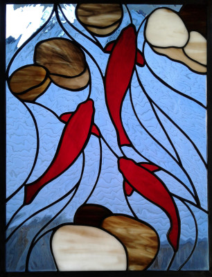 Three Salmon in Stream